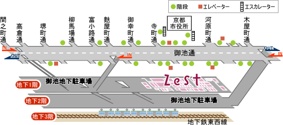 地下 駐 車場 御池